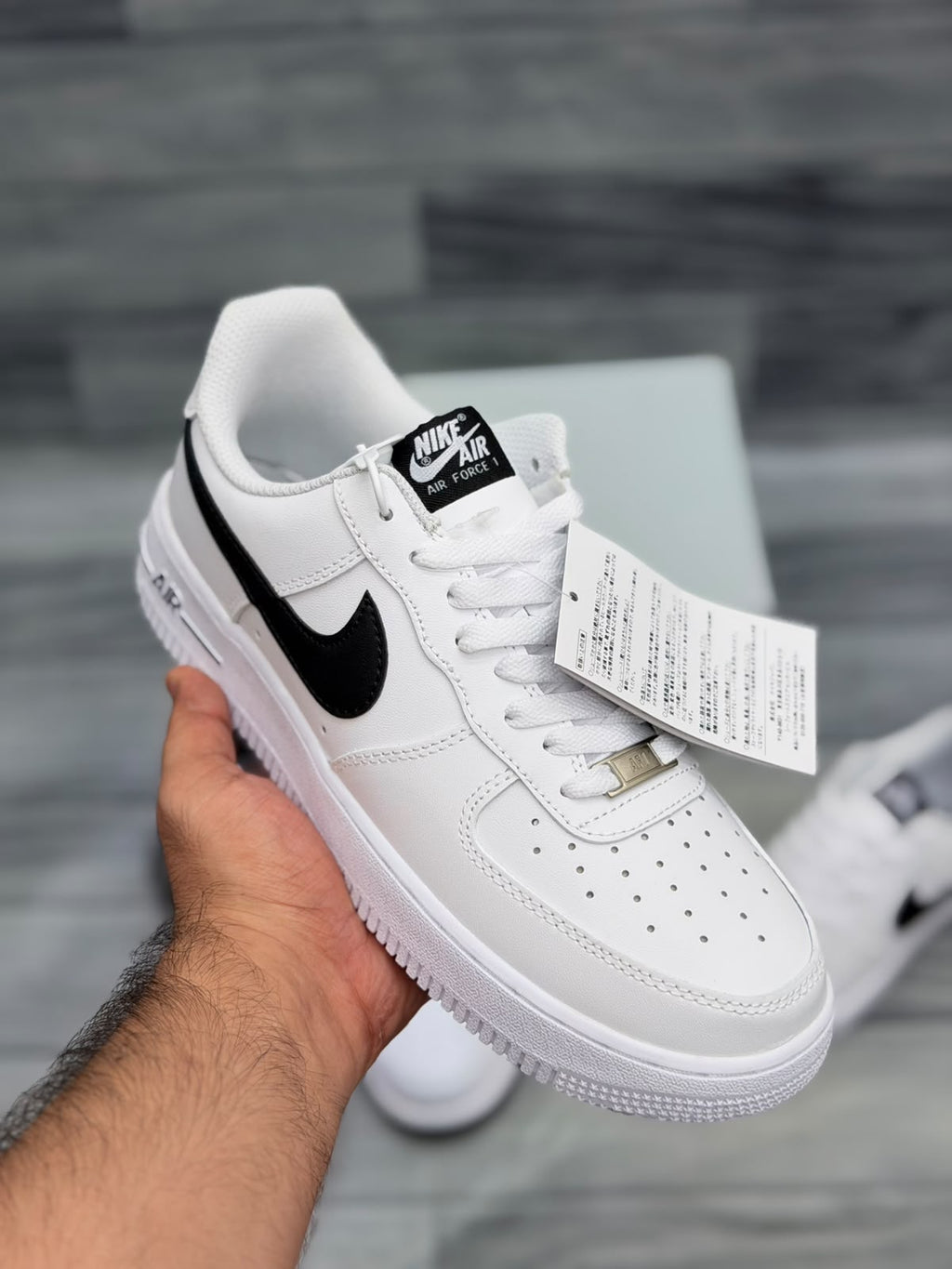 Nike Air Force 1 Top Premium Original white black men's sneakers