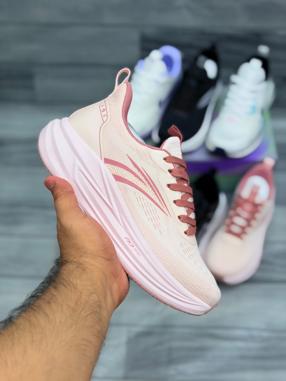 Women’s lightweight pink running shoes for sports, walking and workouts