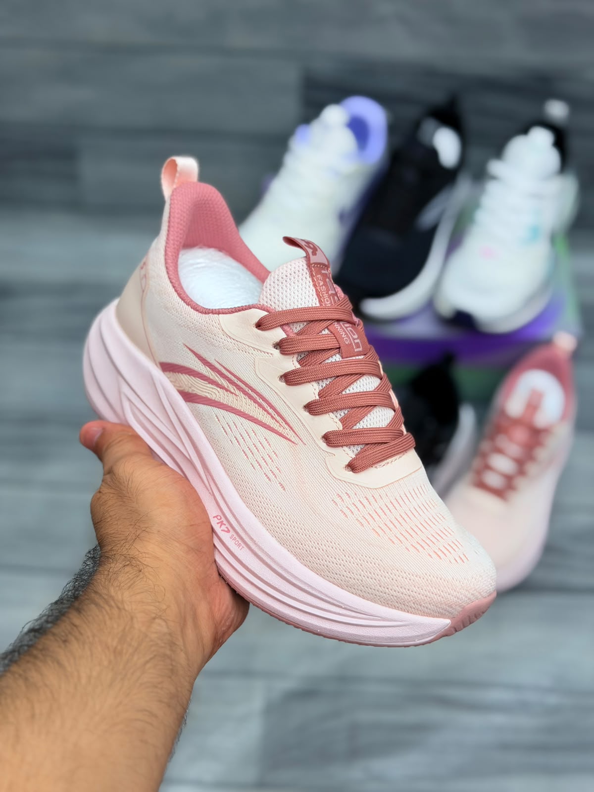 Women’s lightweight pink running shoes for sports, walking and workouts