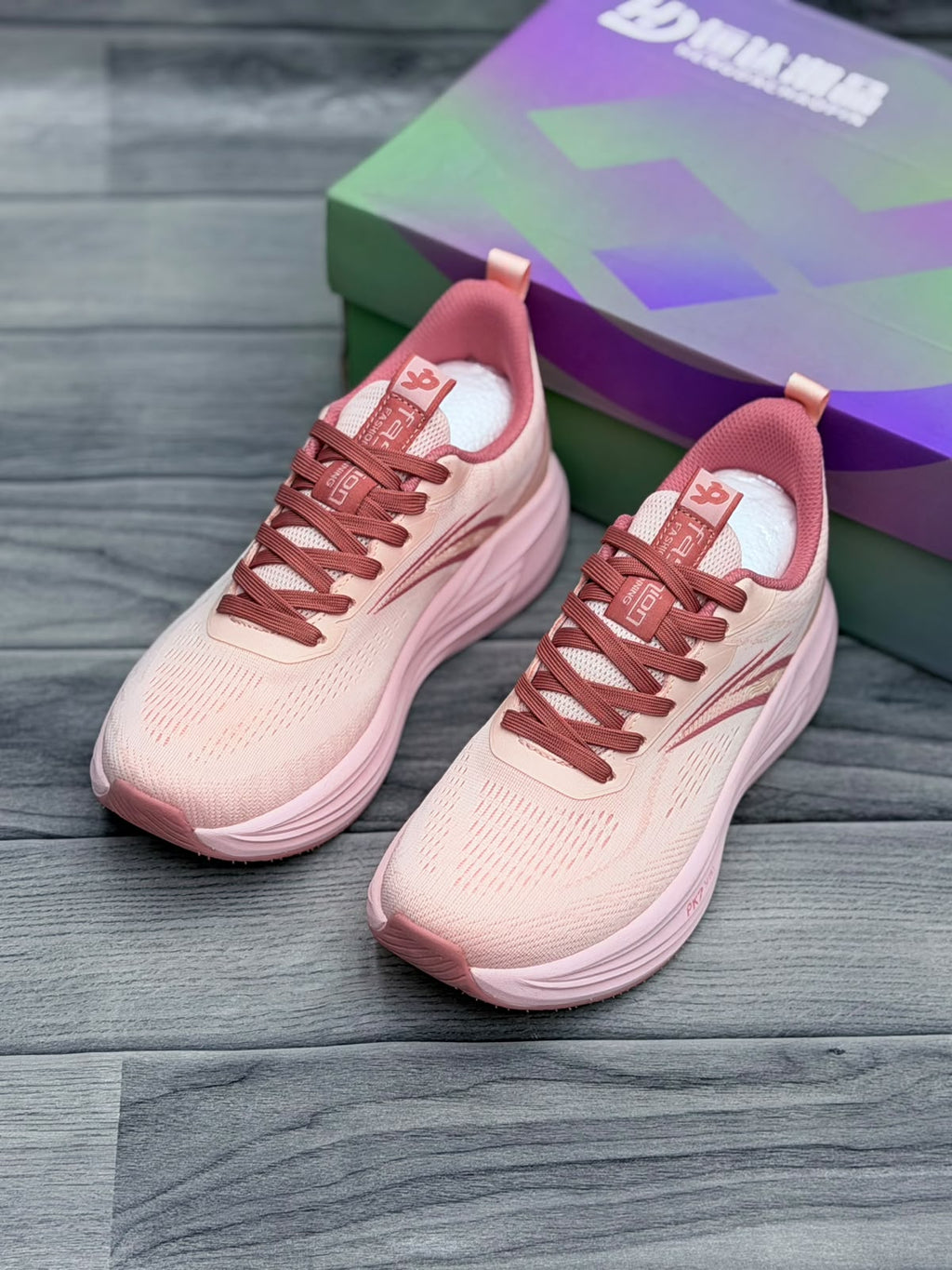 Women’s lightweight pink running shoes for sports, walking and workouts