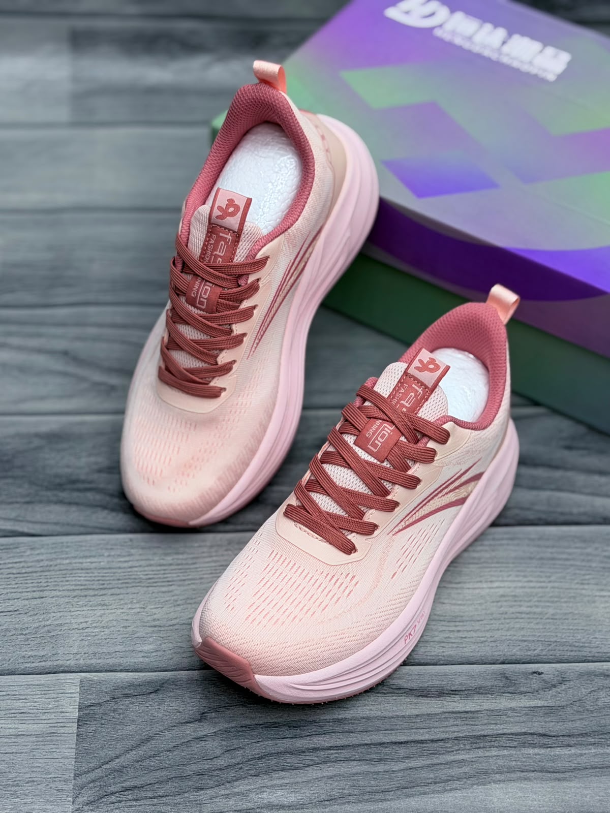 Women’s lightweight pink running shoes for sports, walking and workouts