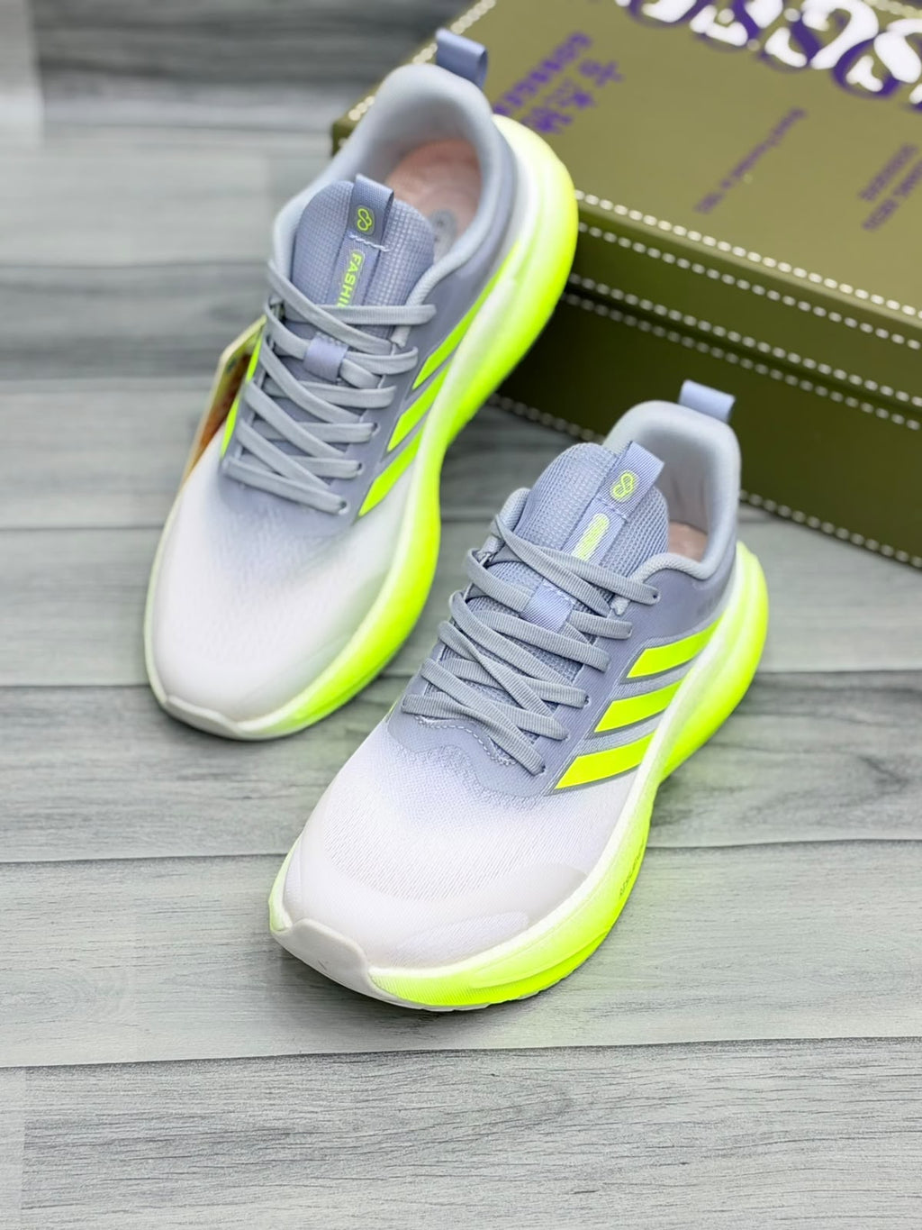 Gossgeke Chunky Sneakers | Casual Running Shoes | Neon Green